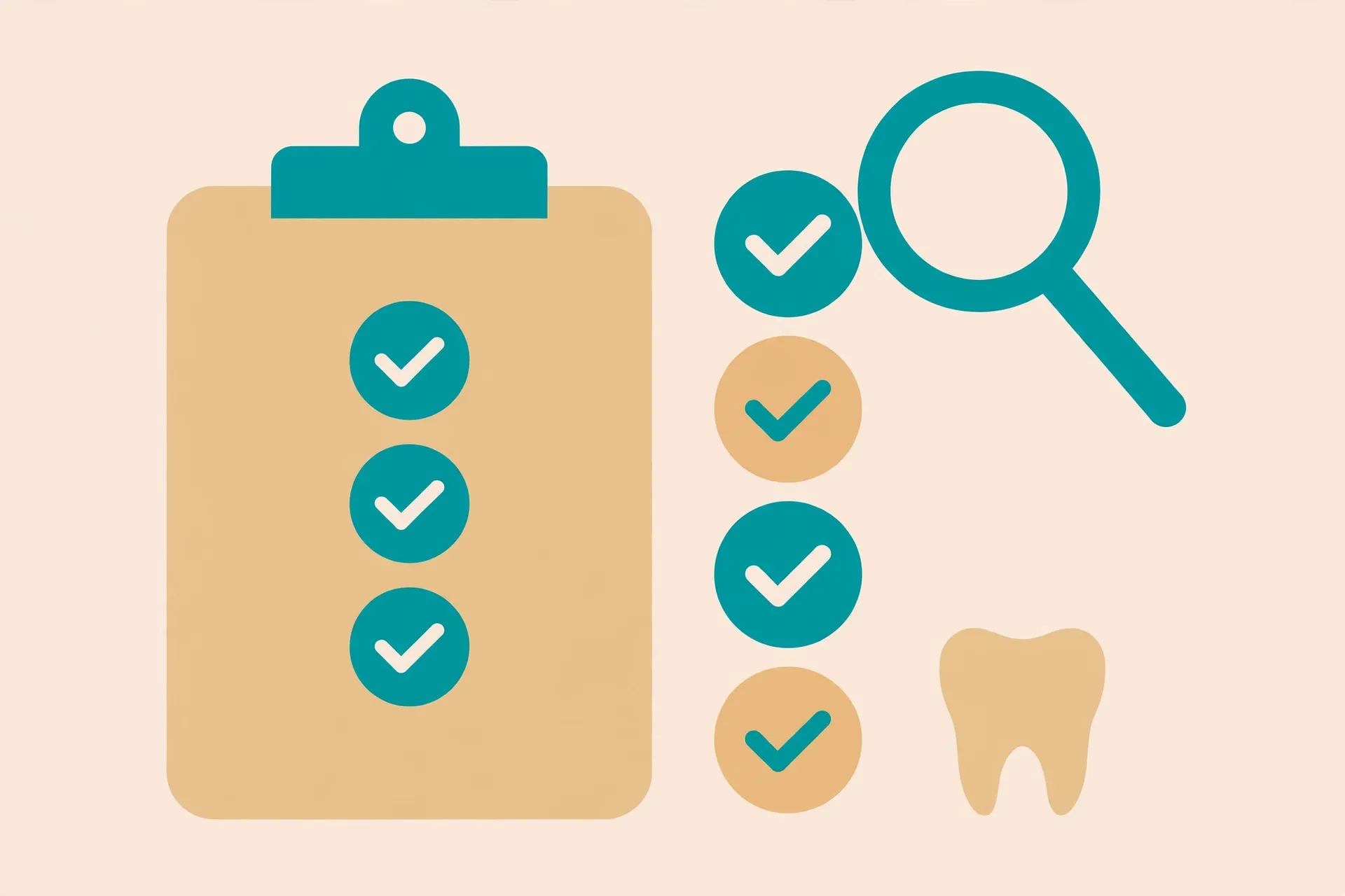 Illustration of a new-patient dentist selection checklist
