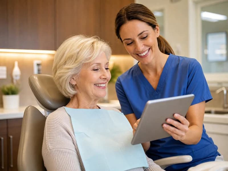 Senior patient receiving gentle dental care at Paris Dental Temecula